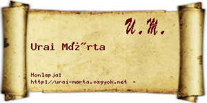 Urai Márta névjegykártya